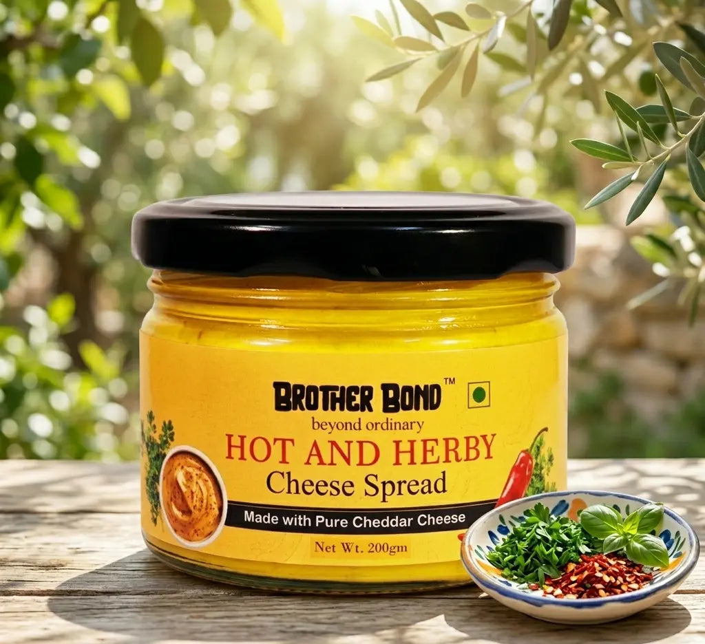 Hot and Herby cheese spread with black pepper and chilli flakes