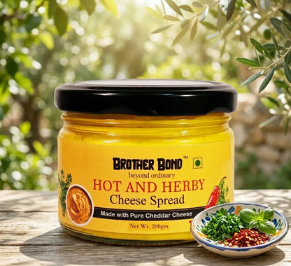 Hot and Herby cheese spread with black pepper and chilli flakes